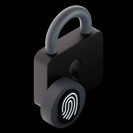 Secure padlock with fingerprint